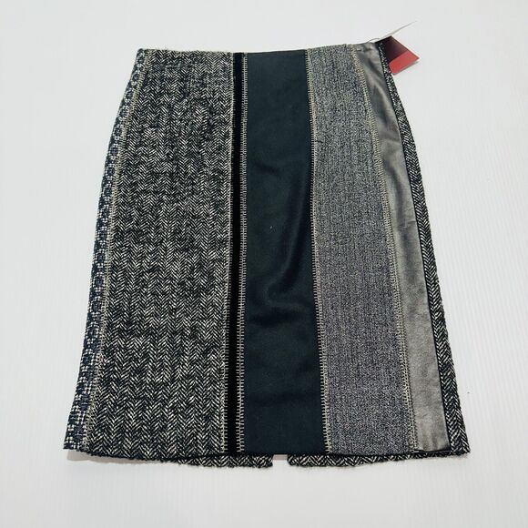 ETRO Women 44 US 8 Wool Gray Multi Pattern & Textured Pencil Skirt NWT $1,160 - Picture 1 of 10